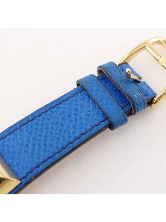 Hermes Medallion Gold Plated Leather Quartz Analog Display White Dial Watch main image 10